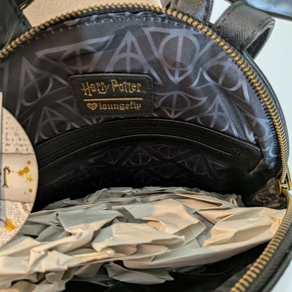 New Never Used Loungefly Harry Potter Deathly Hallows Backpack New With Tags - Picture 9 of 15